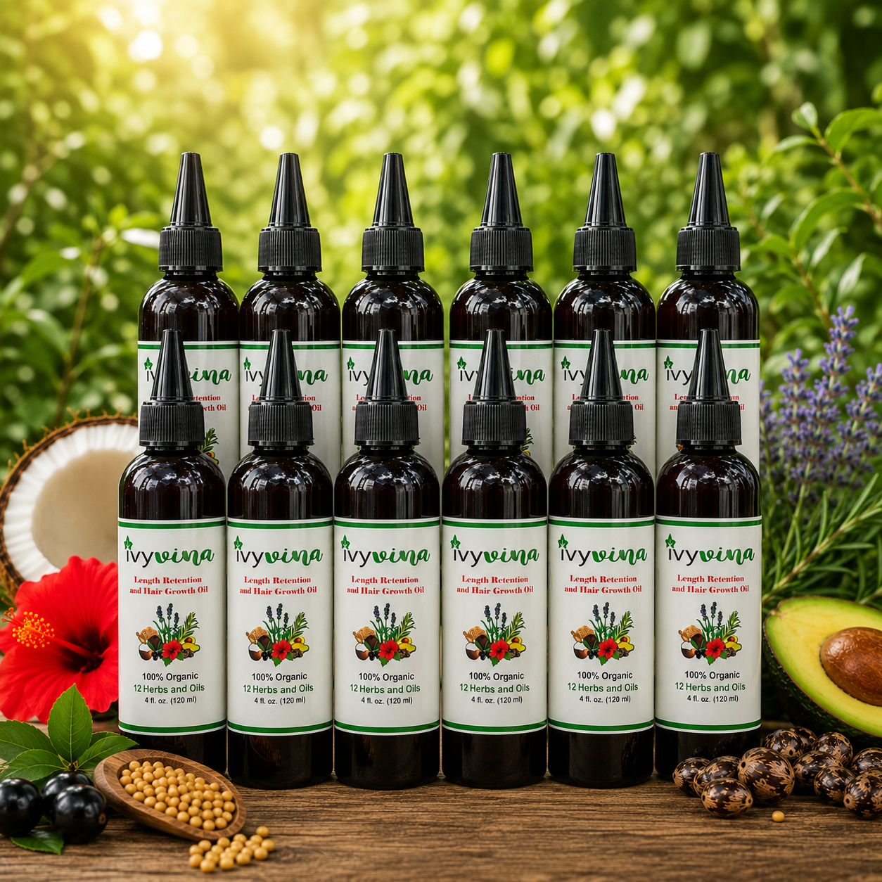 Ivy Vina Length Retention & Hair Growth Oil- 12 Pack